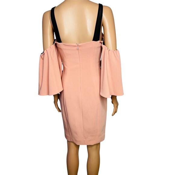 Cinq a Sept Bloom Monroe Mini Dress size 6 sheath off the shoulder blush pink - Picture 7 of 12